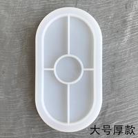 M13157 Trois sous-verres ovales Hd Cendrier Pot de fleurs Moule en silicone en résine de ciment