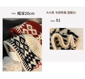 หมวกชาวประมงสีดำสไตล์เรโทร หมวกผ้าขนสัตว์ลายเพชรสำหรับผู้หญิง - Product Image 3