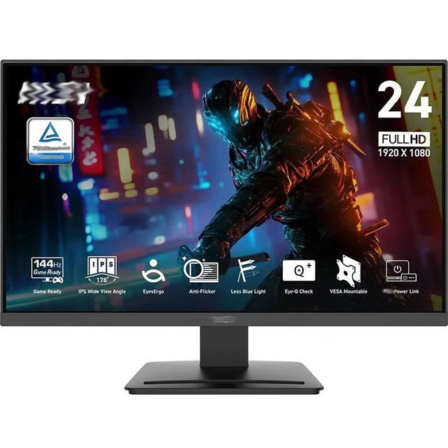 PRO MP243L E14 Gaming Monitor 24" IPS 1920 X 1080 (FHD), 144Hz, HDR Ready, VGA Port,VESA Mountable, Tilt,1ms, Black
