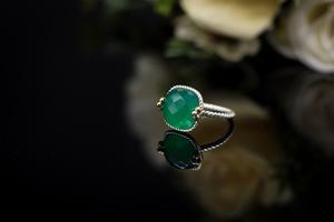 Bague en onyx vert de qualité supérieure, pierre précieuse naturelle, bague en argent faite à la main pour femmes et hommes, bijoux élégants pour un usage quotidien ou des occasions spéciales - Product Image 4