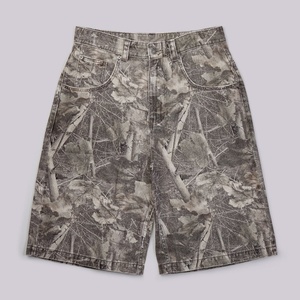 Jorts en denim rétro de haute qualité, imprimés camouflage Woodland, sublimation, 100% coton, streetwear, jorts baggy en denim, bermudas en denim - Product Image 2