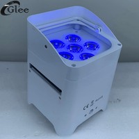 Projecteur PAR LED silencieux 6x18W RGBWAUV 6-en-1 sans fil à batterie avec télécommande DMX IRC pour scène et mariage