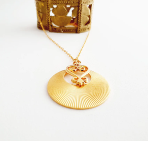 <span class=keywords><strong>Ashanti</strong></span> Symbol Adinkra Coeur Collier Or Ethnique Sankofa Collier Akan Symbole bijoux - Product Image 3