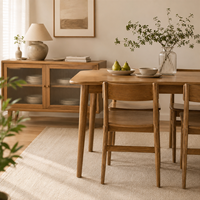 Chaise de salle à manger ergonomique en bois massif, siège incurvé, bords arrondis, chaise en bois minimaliste moderne avec pieds effilés pour salle à manger