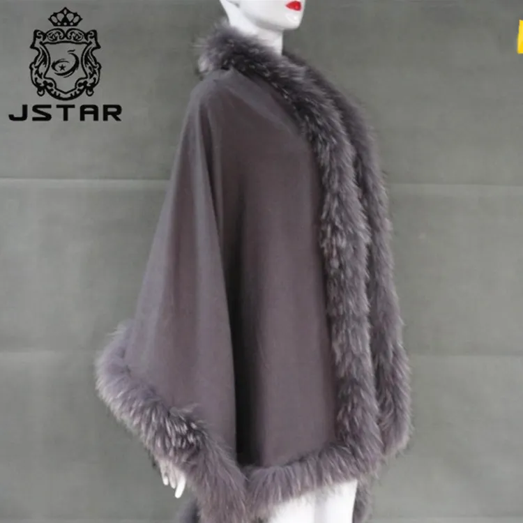 Excellent Quality Rabbit Raccoon Poncho Pashmina like Shawl Real Fur Stole