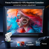 Projecteur HCS350PLUS 1080P Android 4K Karaoké Haute Définition avec Objectif 16W, Haut-parleur Intégré, Mise au Point Automatique, 450LUX H713, Projecteurs de Jeux