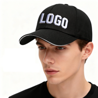 Casquettes de baseball personnalisées de haute qualité en gros, broderie 3D personnalisée, couleur unie, visière sandwich, chapeaux personnalisés