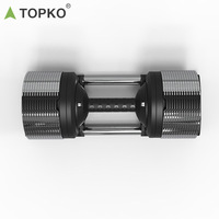Ensemble d'haltères réglables TOPKO, design breveté, entraînement de force, ajustement rapide, augmentation de 1 kg, chrome