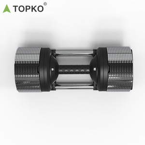 Ensemble d'haltères réglables TOPKO, design breveté, entraînement musculaire, réglage rapide, incrément de 1 kg, chrome - Product Image 6