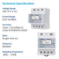 Compteur d'énergie Eastron SDM320C-LR NFC prépayé avec gestion DI/DO, relais intégré, bidirectionnel, monophasé, LoRa, certifié MID