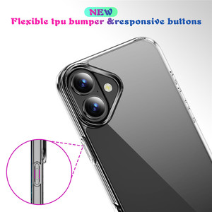Custodia per telefono trasparente Crystal Clear con paraurti morbido in TPU e cover ibrida trasparente in PC per <span class=keywords><strong>iPhone</strong></span> 17 16 15 14 <span class=keywords><strong>13</strong></span> Plus - Product Image 6
