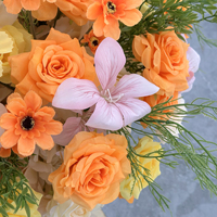 Arrangement floral moderne en soie jaune, 60 cm de haut, sur support métallique, centre de table en fleurs artificielles pour mariage, allée de cérémonie, banquet, événement