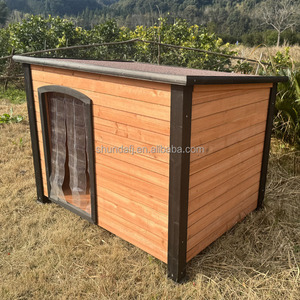 บ้านสุนัขไม้หรูหราทันสมัย ระบายอากาศได้ดี ยี่ห้อ SHUNDA ทำจากไม้เฟอร์ สำหรับสุนัขขนาดกลางและขนาดใหญ่ - Product Image 4
