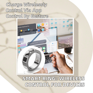 แหวนเหล็กอัจฉริยะสำหรับควบคุมโทรศัพท์ คอมพิวเตอร์ แว่นตา VR/AR เมาส์ พร้อมระบบชาร์จไร้สาย ควบคุมด้วยท่าทาง ขายส่งจากโรงงาน - Product Image 3