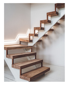 CBMmart <span class=keywords><strong>Escalier</strong></span> droit simple en acier inoxydable Escaliers flottants Garde-corps Balustrades Main courante Barrière à poutre métallique - Product Image 5