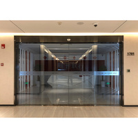 Système de porte coulissante automatique - Porte double vitrage d'entrée principale pour hôtel et centre commercial, kit d'opérateur de porte d'entrée commerciale