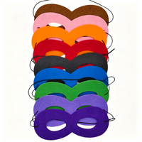 Masque oculaire demi-cercle uni et lumineux avec cordon élastique, idéal pour le carnaval, les anniversaires et le cosplay
