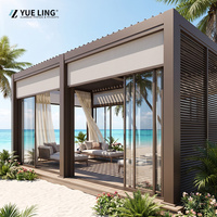Pergola en aluminium à toit à lamelles imperméable, sur mesure pour les constructeurs et les entrepreneurs du secteur commercial, terrasse, jardin
