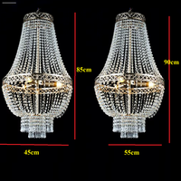 Décoration de mariage, éclairage de plafond, lustres en cristal doré acrylique à LED, lampes suspendues, décorations de plafond pour événements et mariages