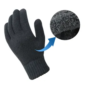 Goedkope Winter Ski Handschoenen Touchscreen Dik Gebreide Isolatie Thermische Gehaakte Fietshandschoenen Gebreide Fleece Thermische Handschoenen