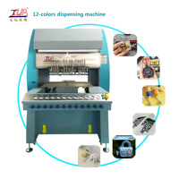 Nouveau modèle JY-B02 12 couleurs liquide PVC caoutchouc Patch goutte à goutte Machine de moulage porte-clés 3D poupée patchs faisant la ligne de production équipement