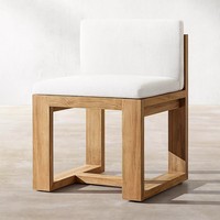 Table et chaises de salle à manger d'extérieur en teck massif, style minimaliste moderne, pour événements, jardin, cour, terrasse, balcon, fête