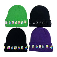 Bonnet d'hiver unisexe de haute qualité gros strass populaire OEM ODM design plusieurs couleurs pois fruits arcs lettre article chaud LRR