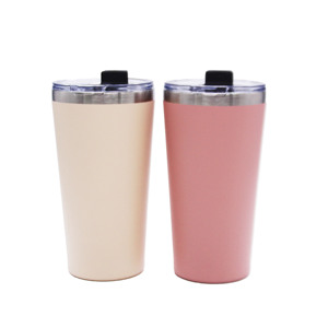 Vaso cónico de acero inoxidable de doble pared, taza de café térmica cónica al vacío con aislamiento, taza de viaje fina de 20oz - Product Image 1