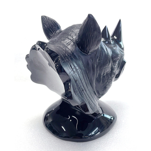 Scultura <span class=keywords><strong>di</strong></span> Rinoceronte in Pietra Nera Naturale Intagliata a Mano, Decorazione per <span class=keywords><strong>Giardino</strong></span> e Casa in Stile Animale, Artigianato Scolpito - Product Image 5