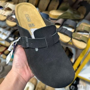 Chaussures Boken en cuir <span class=keywords><strong>de</strong></span> vachette grande taille pour garçons, semelle épaisse en liège pour usage décontracté, style classique avec embout protégé et demi-chaussons pour femmes - Product Image 4