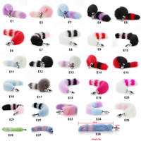 Jouets sexuels pour adultes BDSM, plug anal multi-couleurs en patchwork, queue de renard, stimulation des fesses