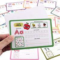 Cartes d'écriture effaçables à sec réutilisables personnalisées, résistantes aux éclaboussures, pour la pratique de l'alphabet et des chiffres, pour les tout-petits, la maternelle et l'école à domicile