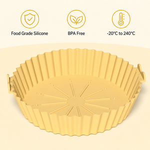 Revêtement en silicone de qualité alimentaire pour friteuse à air, réutilisable, imperméable, résistant à l'huile, avec rebord surélevé pour la cuisson en cuisine - Product Image 2