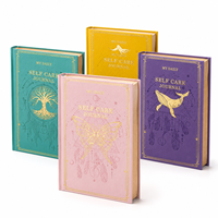 Carnet de notes A5 personnalisé en cuir PU avec logo, couverture rigide, dorure à chaud et pages intérieures personnalisées pour le bien-être