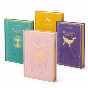 Diario <span class=keywords><strong>de</strong></span> Autocuidado Personalizado con Logotipo, <span class=keywords><strong>Cuaderno</strong></span> <span class=keywords><strong>de</strong></span> Tapa Dura <span class=keywords><strong>de</strong></span> Cuero PU A5, con Cubierta Dorada, Bordes Dorados y Páginas Interiores Personalizadas - Product Image 1