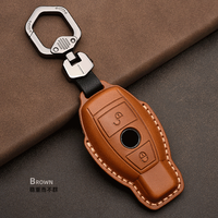 Porte-clés de voiture en cuir avec anneau de chaîne pour Mercedes Benz W203 W210 W211 W124 W202 W204 AMG, accessoires