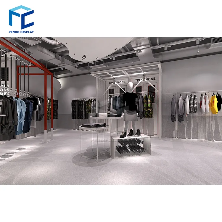 Fábrica moderna tienda de ropa/muebles de tienda de ropa decoración/damas ropa, diseño de la tienda para la venta