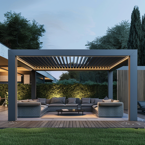Anyhoo Pulver beschichtetes Aluminium Motorisiertes bio klimatisches LED-Licht Einziehbares Dach Außen lamellen <span class=keywords><strong>pergola</strong></span> 3x6 6x4 6x3 5x4 5x3 - Product Image 3