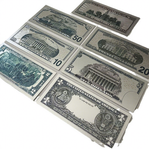 Lot de 7 cartes de dollars en feuille d'or - Billets de jeu imprimés colorés, monnaie argentée pour accessoires de jeu de Mahjong américain, cadeaux de fête - Product Image 4