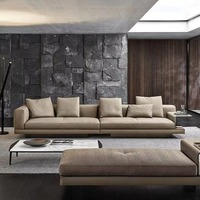 Ensemble de canapés sectionnels modernes en cuir PU, design carré, avec table d'appoint à pieds en acier inoxydable, idéal pour hôtels et salons – Nouvelle collection très demandée