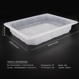 Bandeja de Comida Desechable de PP de 3500 ml, Rectangular, con Sello de Película, Contenedor para Catering, para Envasar Ensaladas, Frutas y Carne - Product Image 2