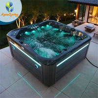 Vente en gros de baignoires à remous personnalisées 52 jets de massage Jacuzzier Prix bon marché 5 bains à remous pour adultes Bain à remous avec 3 pompes électriques