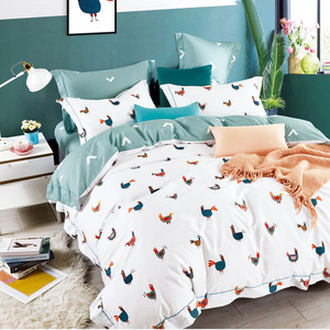 OEKO BSCI ISO Certified Eco-Friendly Woven Cartoon &amp; Plant Printed 4-Piece Kids Cotton <strong>Fluffy</strong> <strong>Duvet</strong> Cover Set - Product Image 1