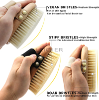Brosse corporelle à sec avec logo personnalisé, poils en sisal, brosse exfoliante de massage pour la cellulite et l'amélioration de la circulation lymphatique