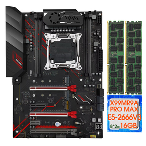 Machinis X99 MR9A PRO MAX Motherboard Combo Xeon E5 2666V3 LGA 2011-3 Set Kit CPU 2 buah <span class=keywords><strong>8GB</strong></span> = 16GB <span class=keywords><strong>DDR4</strong></span> ECC memori <span class=keywords><strong>RAM</strong></span> NVME M.2 - Product Image 1