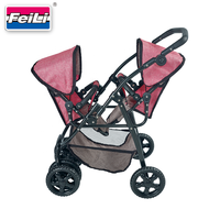 Poussette double pour bébés Dollri Starri, nouvelle arrivée en tissu, pour les enfants plus âgés, avec poignée réglable et panier, poussette double