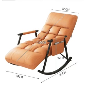 Modern Double Lazy Rocker Recliner with Chaise Lounge Storage Home Furniture for Bedroom &amp; Living Room Hotels Fabric Material - Product Image 2