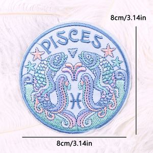 Patchs thermocollants Douze Constellations pour vêtements, badges brodés, vente en gros, logo personnalisé, prix d'usine, patchs signes du zodiaque - Product Image 3