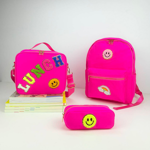 Stoney Clover personnalisé bricolage lettre patchs retour à l'école étanche Nylon refroidisseur boîte à déjeuner porte-crayon sac à <span class=keywords><strong>dos</strong></span> ensemble - Product Image 3