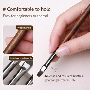 8 Piece Nail Gel Extension Brush <b>Set</b> Thick Tough Nylon Bristle Wooden Handle Gradient <b>Paint</b> Fine Line Nail Art Tool for Salon - Product Image 3